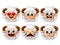 Sheep emoji vector set. Lamb or sheeps face emoticon with cute emotions like inlove and shy isolated.