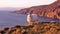 Sheep enjoying the sunset at the Slieve League cliffs in County Donegal, Ireland