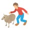 Sheep farming icon, isometric style