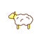 Sheep flat icon. Wool fabric feature. Textile industry. Material quality. Fiber type. Color symbol