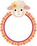 Sheep with Flower Frame