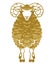 Sheep front view-golden color