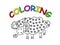 Sheep hand drawing coloring page. Modern doodle contour illustration black