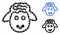 Sheep head Mosaic Icon of Round Dots