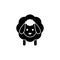 Sheep icon. Vector drawing. Lamb black silhouette on white background.