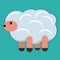 Sheep isolated vector illustration in flat style
