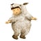 Sheep kid, boy in sheep costume dancing happily