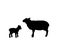 Sheep lamb farm mammal black silhouette animal