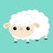 Sheep lamb icon. Cloud shape. Cute cartoon kawaii funny smiling baby character. Nursery decoration. Sweet dreams. Flat design.