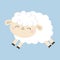 Sheep lamb icon. Cloud shape. Jumping animal. Cute cartoon kawaii funny smiling baby character. Nursery decoration. Kids print.