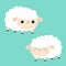 Sheep lamb icon set. Sleeping eyes. Cloud shape. Cute cartoon kawaii funny smiling baby character. Nursery decoration. Sweet