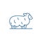Sheep line icon concept. Sheep flat  vector symbol, sign, outline illustration.