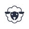 Sheep logo. Vector logo template. Sheep head line icon, filled outline sign, linear pictogram isolated on white.