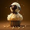 A sheep made out of popcorn is shown in this image.