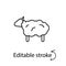 Sheep outline icon. Wool fabric feature. Textile industry. Material quality. Fiber type