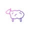 Sheep outline icon. Wool fabric feature. Textile industry. Material quality. Fiber type. Gradient symbol