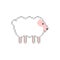 Sheep Pixel art. Lamb 8 bit. pixelated Vector illustration