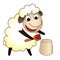 Sheep play icon, cartoon style