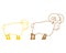 Sheep and ram. Farm animals linear symbol