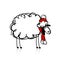 Sheep santa, symbol of new year 2015