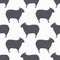 Sheep silhouette seamless pattern. Lamb meat background