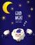 Sheep sleep under moon light