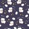 Sheep sleeping sweet dream background fabric animal cartoon collection background vector illustration using for kids