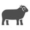 Sheep solid icon, Farm animals concept, lamb sign on white background, silhouette of sheep animal icon in glyph style