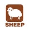 Sheep stylized icon or sign template