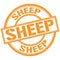 SHEEP text written on orange stamp sign