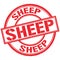 SHEEP text written on red stamp sign