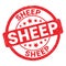 SHEEP text written on red stamp sign