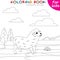 Sheep walk in the meadow. Coloring book page template for children