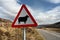Sheep warning road sign on NC500, Scotland