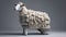 Sheep wearing knitted woollen sweater