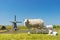 Sheep and windmill at Dutch island Texel