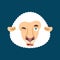 Sheep winking face avatar. Ewe Farm Animal happy emoji. Vector i