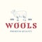 Sheep Wools Premium Quality logo illustration design with retro or vintage style