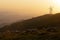 sheeps pacing in the basque mountains at sunset