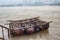 Sheepskin raft on the Yellow River of China