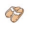 Sheepskin shearling slippers RGB color icon