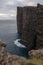 The sheer cliffs of TrÃ¦lanÃ­pan, Faroe Islands, Denmark