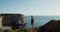 Sheer limestone cliffs on the coast of the English Channel