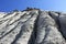 A sheer wall in the Dinosaur Provincial Park is a Lifeless Wasteland near Calgary, Canada