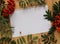 Sheet of paper on the table and bunches of mountain ash