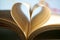 Sheets of a book forming a heart