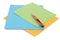 Sheets of colored paper and small stationery knife.