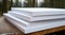 Sheets of expanded polystyrene for house thermal insulation during constructions