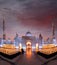 Sheikh Zayed Grand Mosque against sunset in Abu-Dhabi, United Arab Emirates
