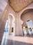 Sheikh Zayed Grand Mosque hallway corridor during sunset, in Abu Dhabi, United Arab Emirates